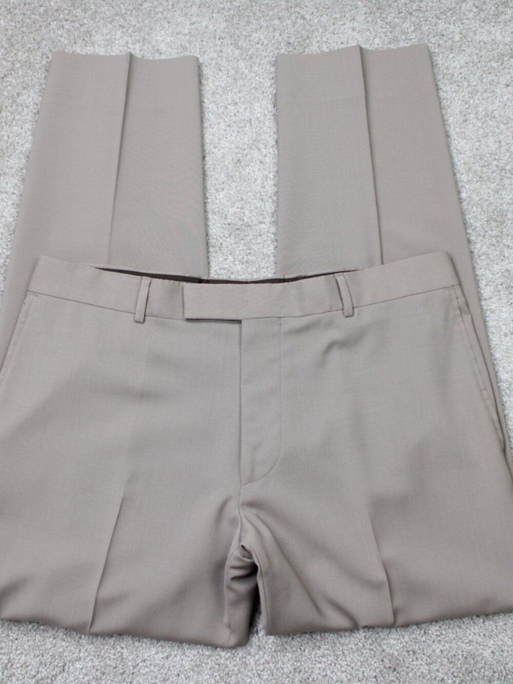 Hugo Boss Taupe Men’s Flat-Front Dress Pants